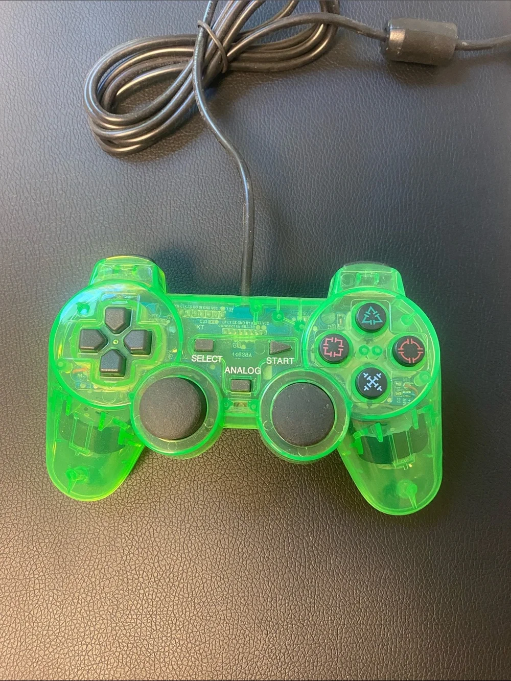 Wired Neon Green Dual-Analog Game Controller-PS2